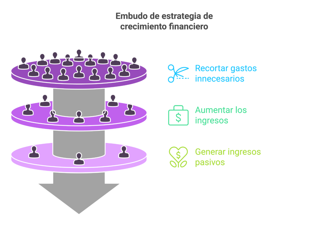 Embudo de estrategia de crecimiento financiero